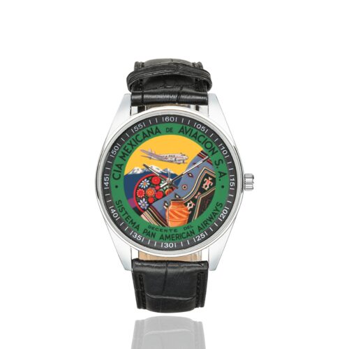 Alternative view of Mexicana x PAA Men's Casual Leather Strap Watch.