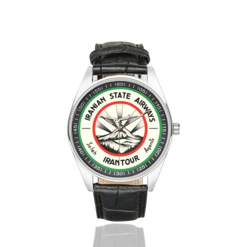 Alternative view of Iranian State airways Men's Casual Leather Strap Watch.