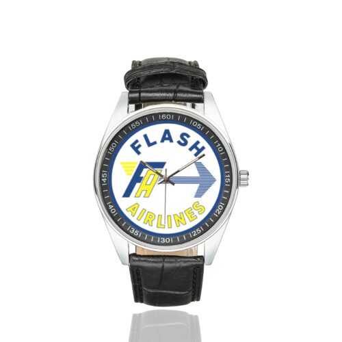 Alternative view of flash airlines Men's Casual Leather Strap Watch.