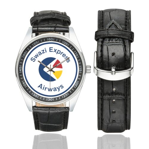 swazi express airways Men's Casual Leather Strap Watch.