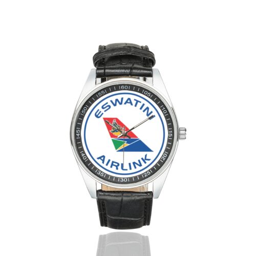 Alternative view of Eswatini airlink Men's Casual Leather Strap Watch.