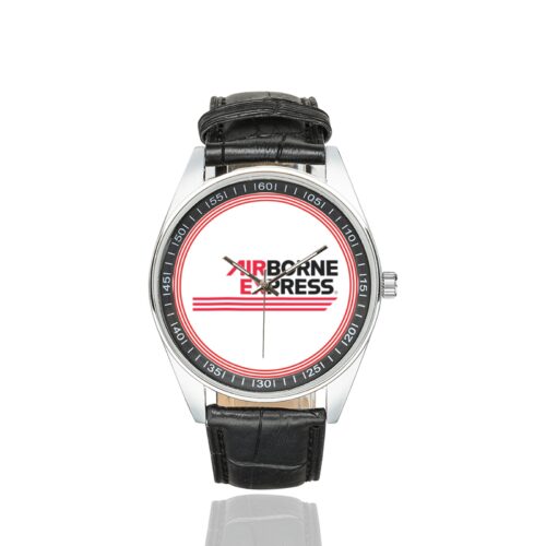 Alternative view of Airborne express Men's Casual Leather Strap Watch.