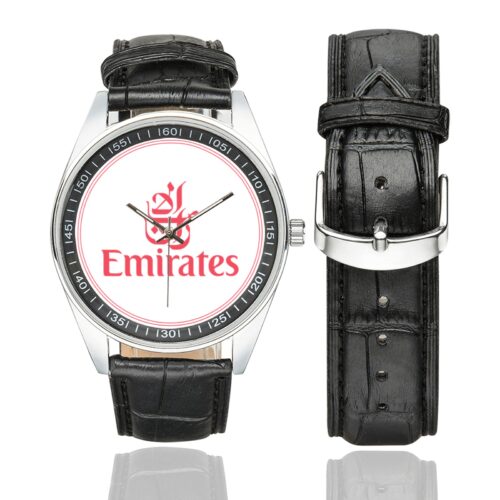 emirates Men's Casual Leather Strap Watch.