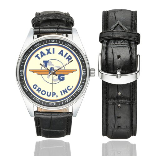 Taxi air group Men's Casual Leather Strap Watch.