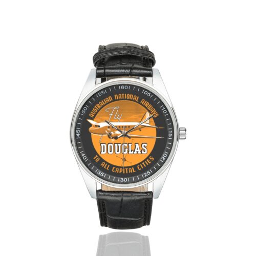 Alternative view of australian national airways Men's Casual Leather Strap Watch.