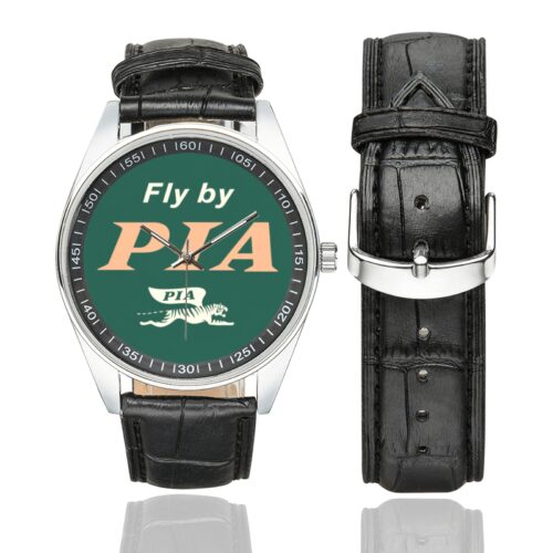 PIA vintage Men's Casual Leather Strap Watch.