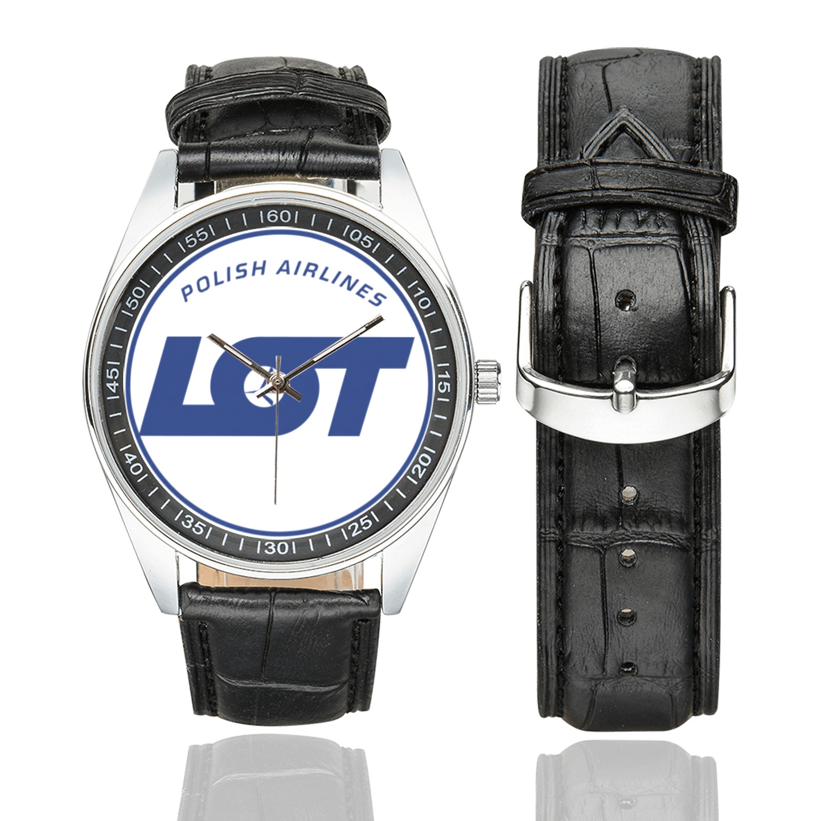 LOT polish airlines Men's Casual Leather Strap Watch. LOT polish airlines Men's Casual Leather Strap Watch.