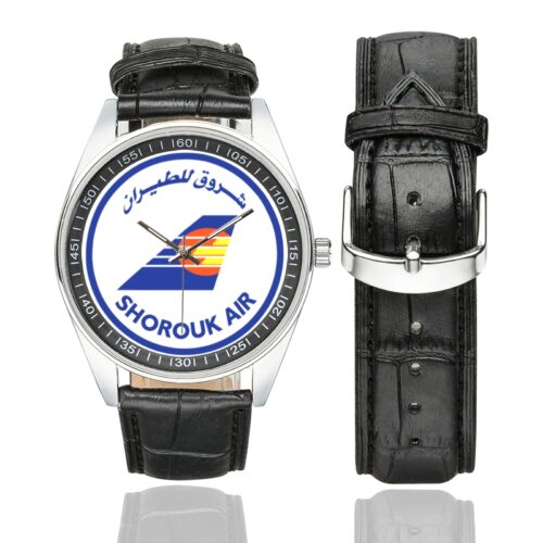 Shorouk Air Men's Casual Leather Strap Watch.