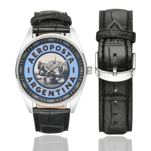 aeroposta argentina Men's Casual Leather Strap Watch(Model 211)