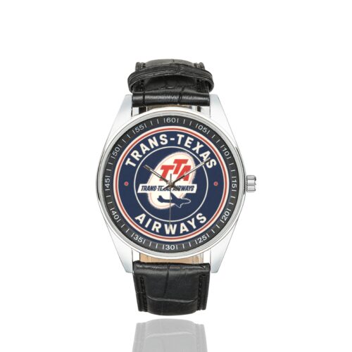 Alternative view of Trans texas Men's Casual Leather Strap Watch.
