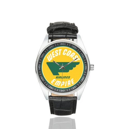 Alternative view of west coast empire airlines Men's Casual Leather Strap Watch.