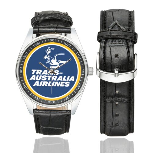 Trans-australia airlines Men's Casual Leather Strap Watch.