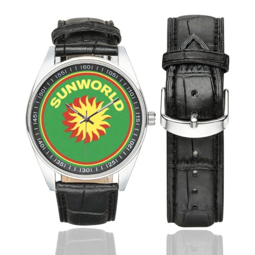 sunworld Men's Casual Leather Strap Watch.
