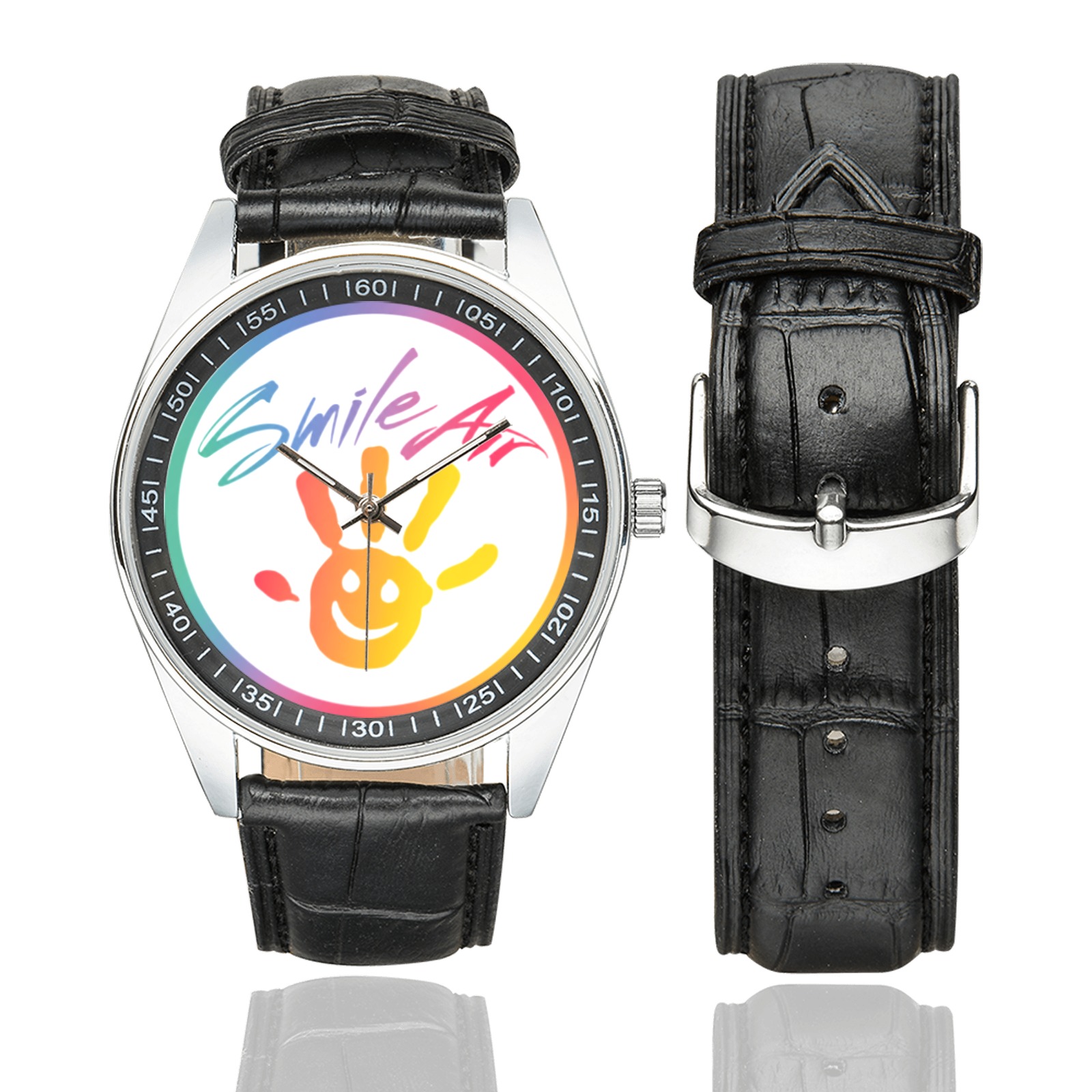 Smile air Men's Casual Leather Strap Watch. Smile air Men's Casual Leather Strap Watch.