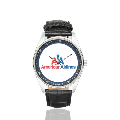Alternative view of American Airlines Men's Casual Leather Strap Watch.