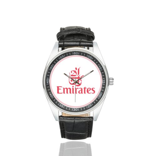 Alternative view of emirates Men's Casual Leather Strap Watch.