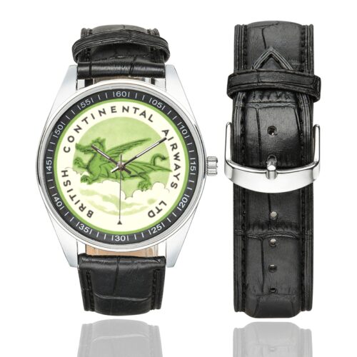 british continental airways Men's Casual Leather Strap Watch(Model 211)
