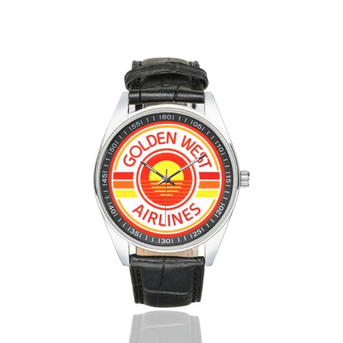 Alternative view of Golden West Men's Casual Leather Strap Watch(Model 211)