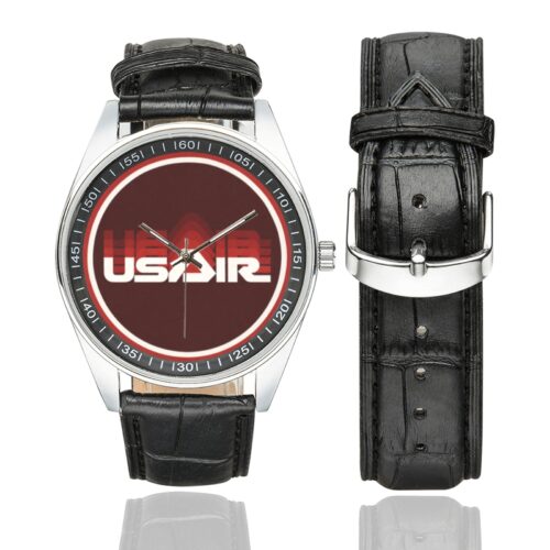 USair Men's Casual Leather Strap Watch.