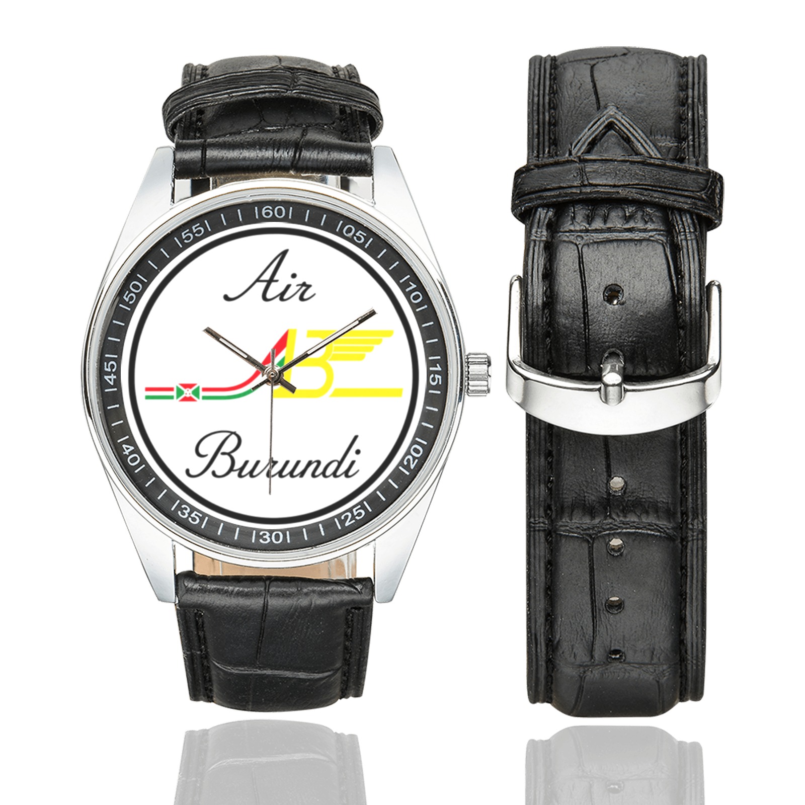 Air Burundi Men's Casual Leather Strap Watch.