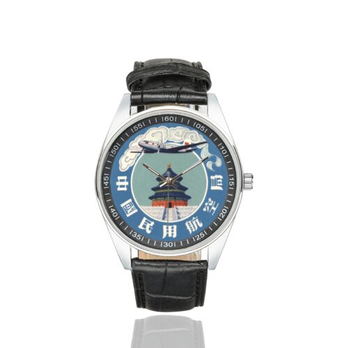 Alternative view of China national aviation Men's Casual Leather Strap Watch(Model 211)