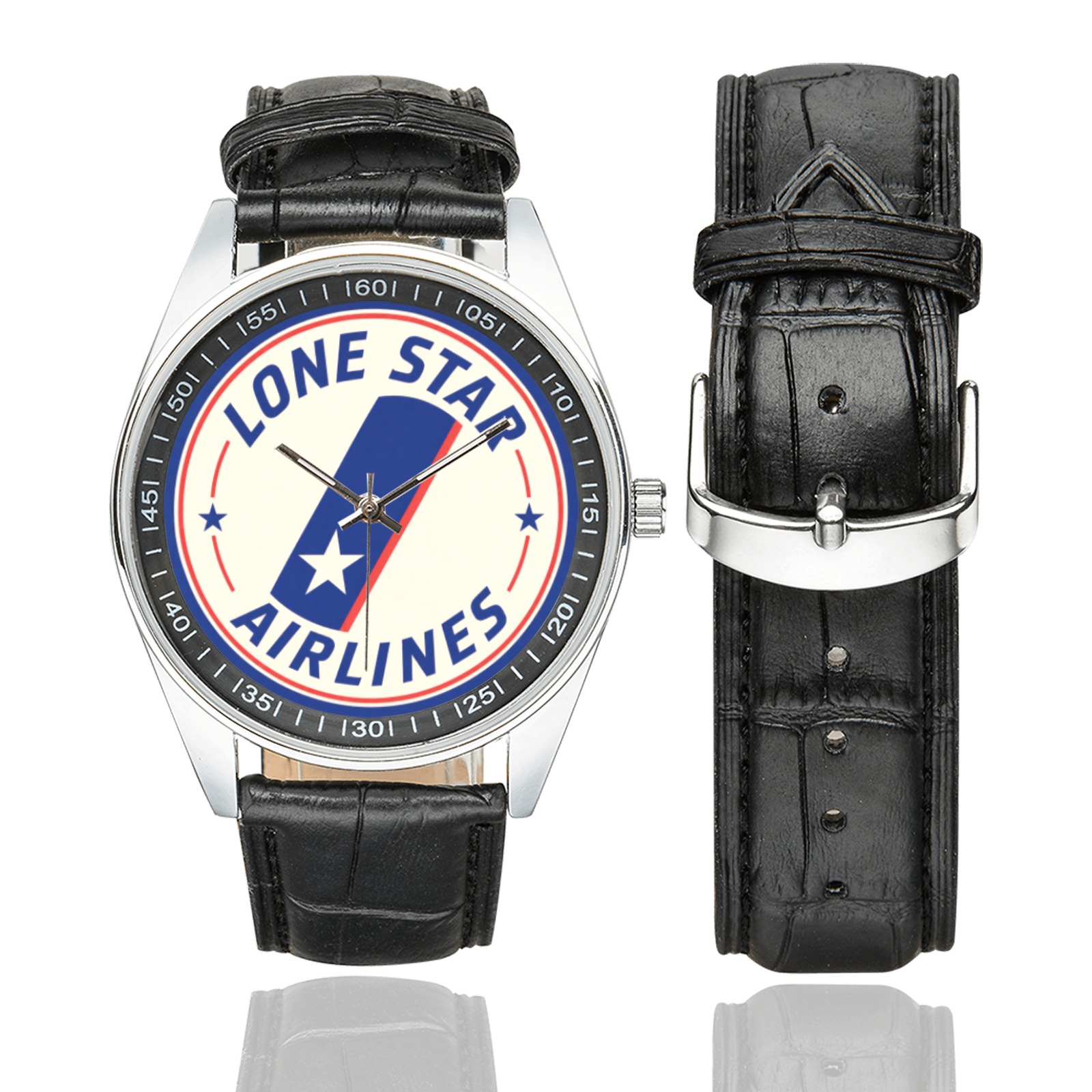 Lone star airlines Men's Casual Leather Strap Watch. Lone star airlines Men's Casual Leather Strap Watch.