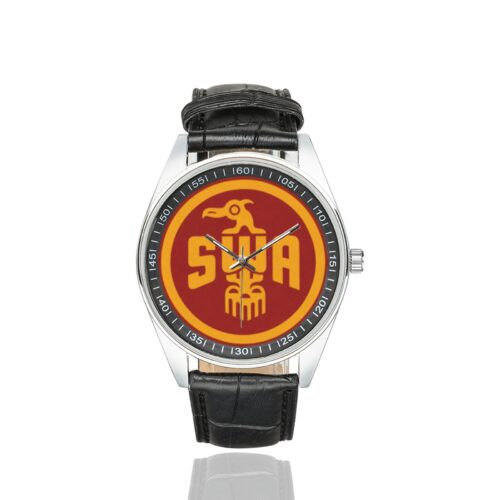 Alternative view of SWA Men's Casual Leather Strap Watch.
