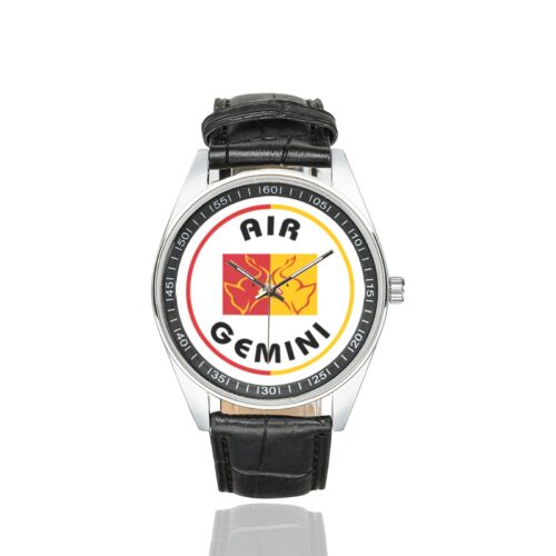 Alternative view of Air Gemini Men's Casual Leather Strap Watch.