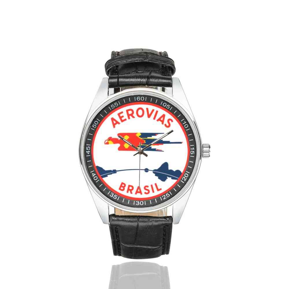 aerovias 01 Men's Casual Leather Strap Watch. - Image 2