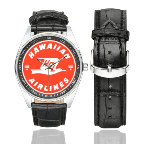 Hawaiian airlines vintage 01 Men's Casual Leather Strap Watch(Model 211) Hawaiian airlines vintage 01 Men's Casual Leather Strap Watch(Model 211)