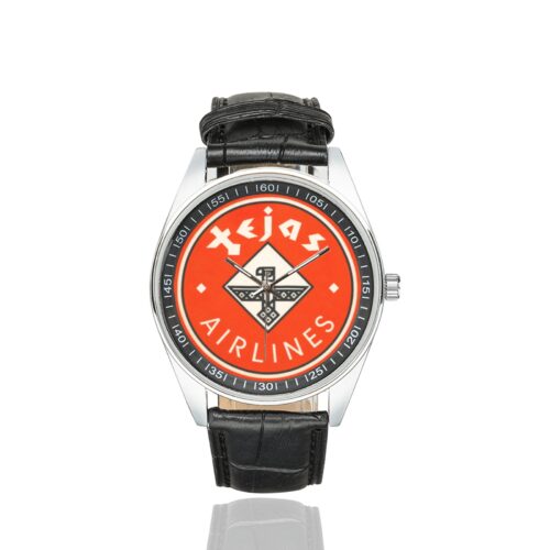 Alternative view of Tejas airlines Men's Casual Leather Strap Watch.