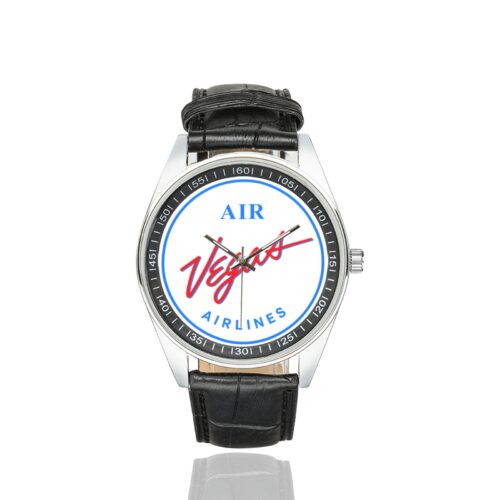 Alternative view of air vegas airlines 2 Men's Casual Leather Strap Watch.