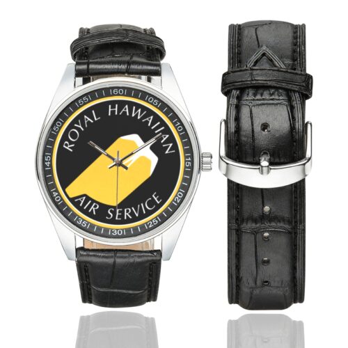 Royal Hawaiian Air Service Men's Casual Leather Strap Watch.