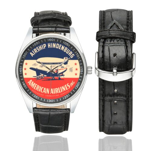 AAirlines524324 Men's Casual Leather Strap Watch(Model 211)