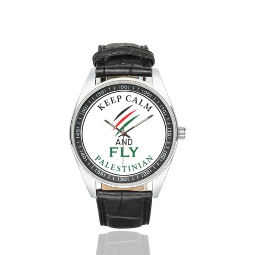Alternative view of palestinian airlines 2 Men's Casual Leather Strap Watch.