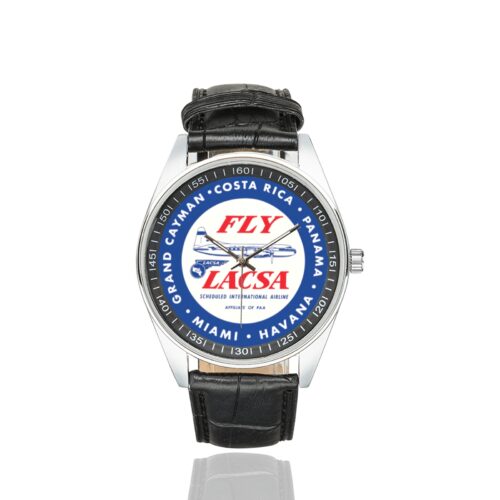 Alternative view of LACSA Men's Casual Leather Strap Watch.