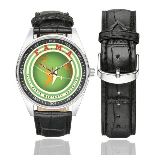 FAMA Men's Casual Leather Strap Watch.