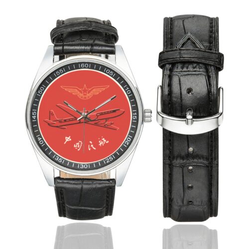 china aviation Men's Casual Leather Strap Watch(Model 211)