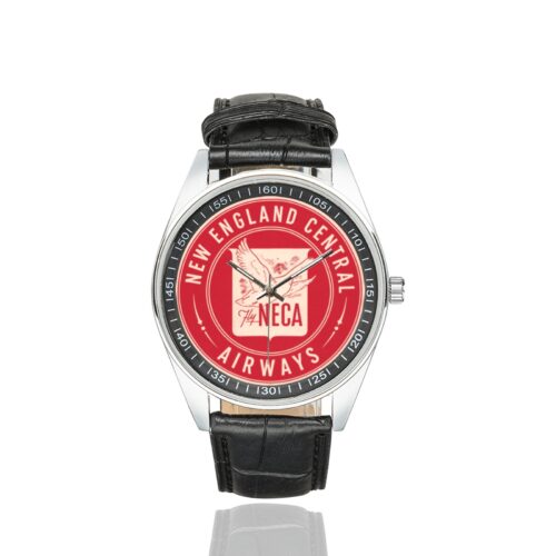 Alternative view of new england central airways Men's Casual Leather Strap Watch.