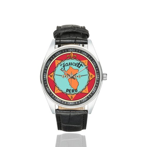 Alternative view of Faucett Peru Men's Casual Leather Strap Watch.