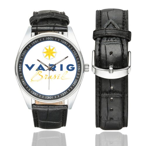 Varig Men's Casual Leather Strap Watch.