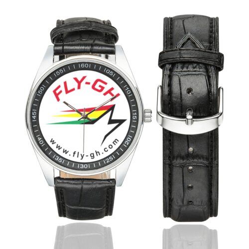 Fly GH Men's Casual Leather Strap Watch.
