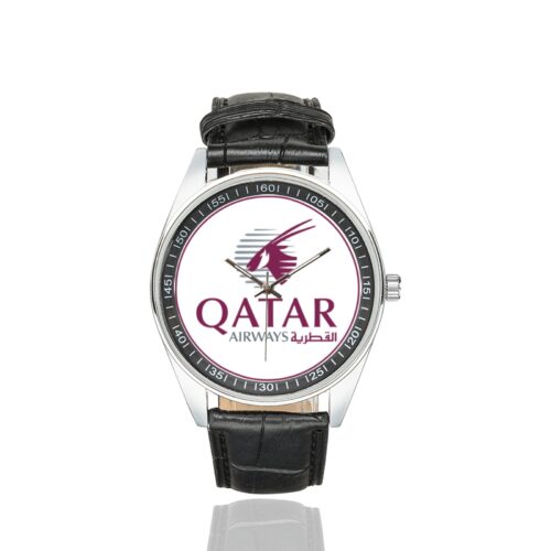 Alternative view of Qatar Airways Men's Casual Leather Strap Watch.