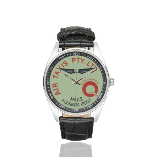 Alternative view of Air taxis Men's Casual Leather Strap Watch.