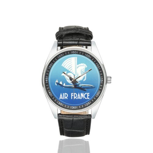 Alternative view of AF 3 Men's Casual Leather Strap Watch.