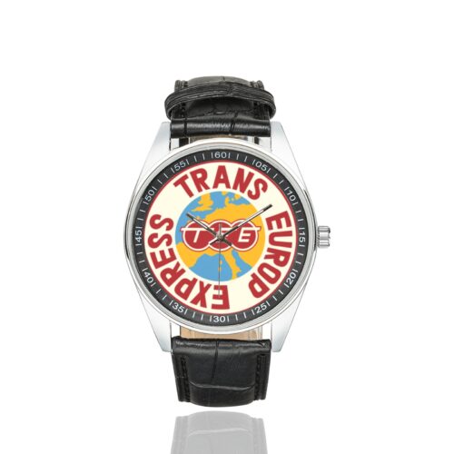 Alternative view of Trans europ express Men's Casual Leather Strap Watch.