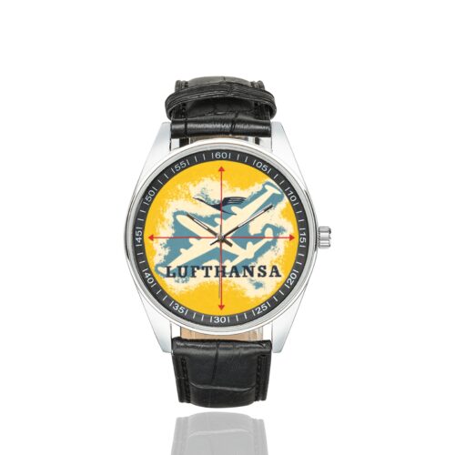 Alternative view of Lufthansa vintage 03 Men's Casual Leather Strap Watch.
