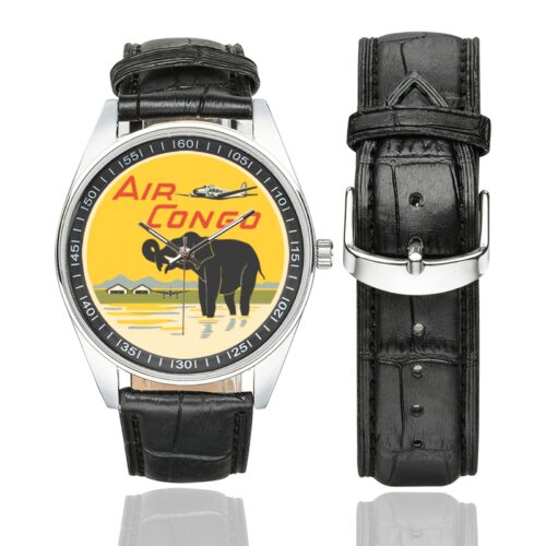 Air congo vintage Men's Casual Leather Strap Watch.