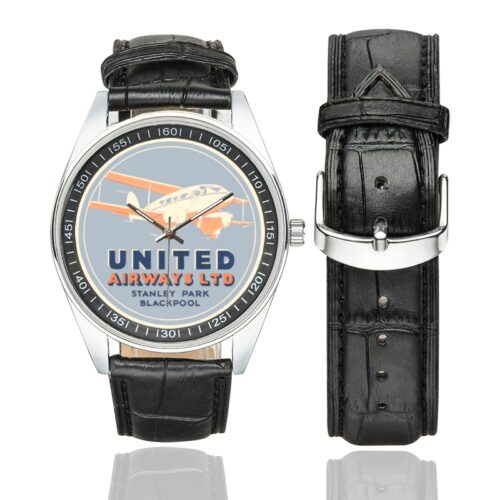 United airways 645878 Men's Casual Leather Strap Watch(Model 211)