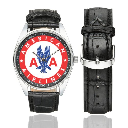 American Airlines vintage 02 Men's Casual Leather Strap Watch(Model 211) American Airlines vintage 02 Men's Casual Leather Strap Watch(Model 211)
